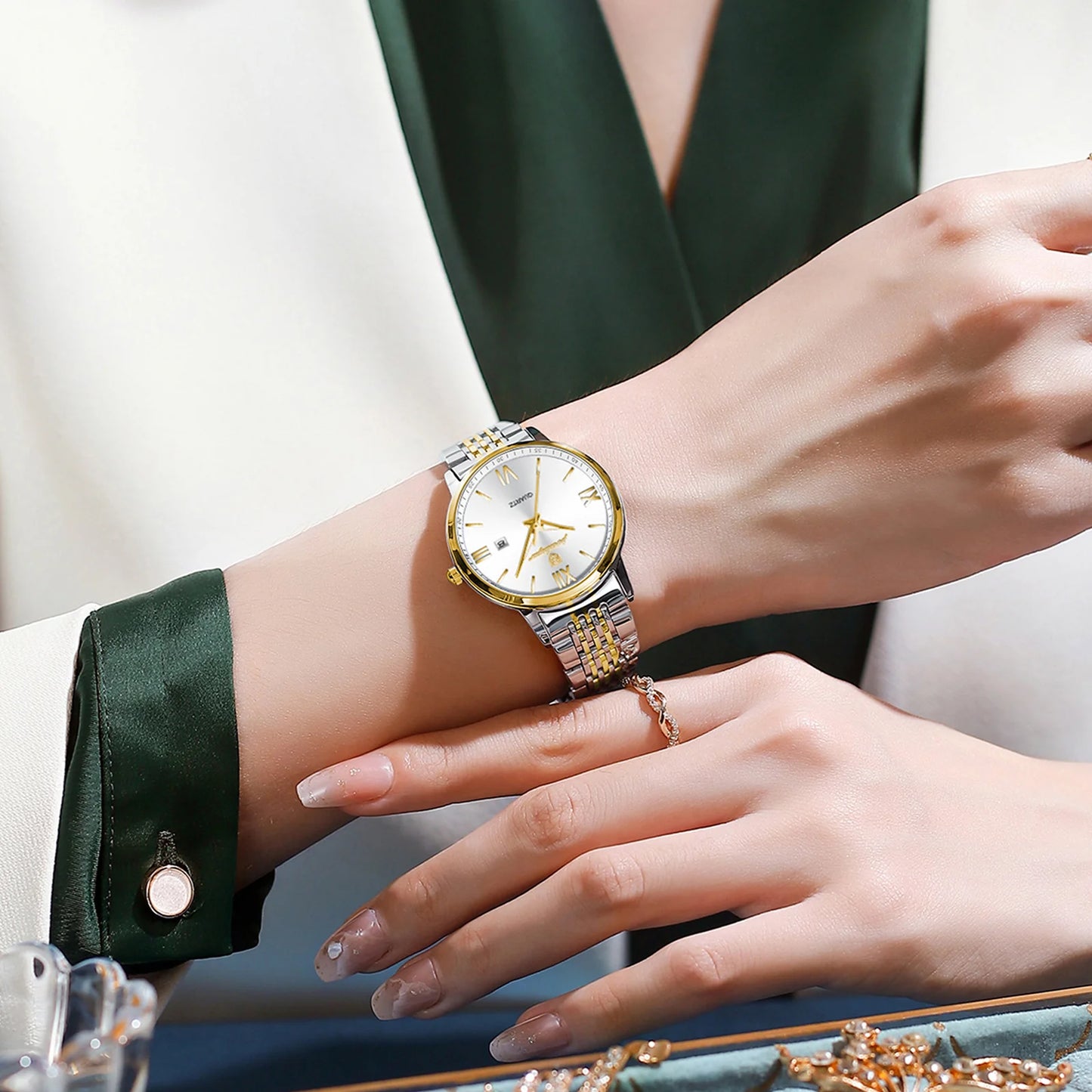Orologio Donna Quarzo Acciaio Data Elegante 33mm