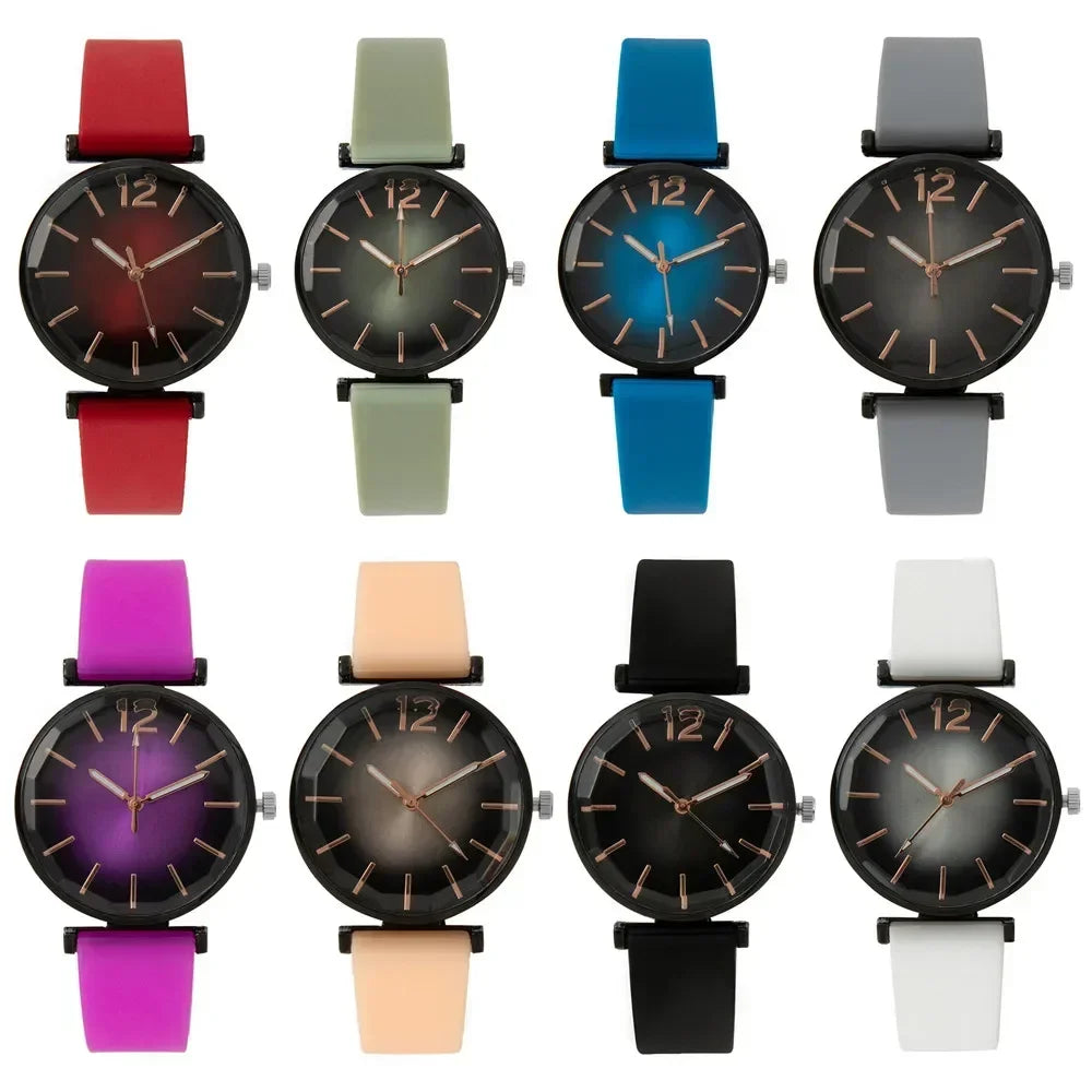 Orologio Donna Elegante Quarzo Cinturino in Silicone Moda Casual