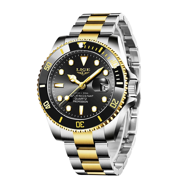 Orologio Uomo Acciaio Quarzo con Data e Lancette Luminose