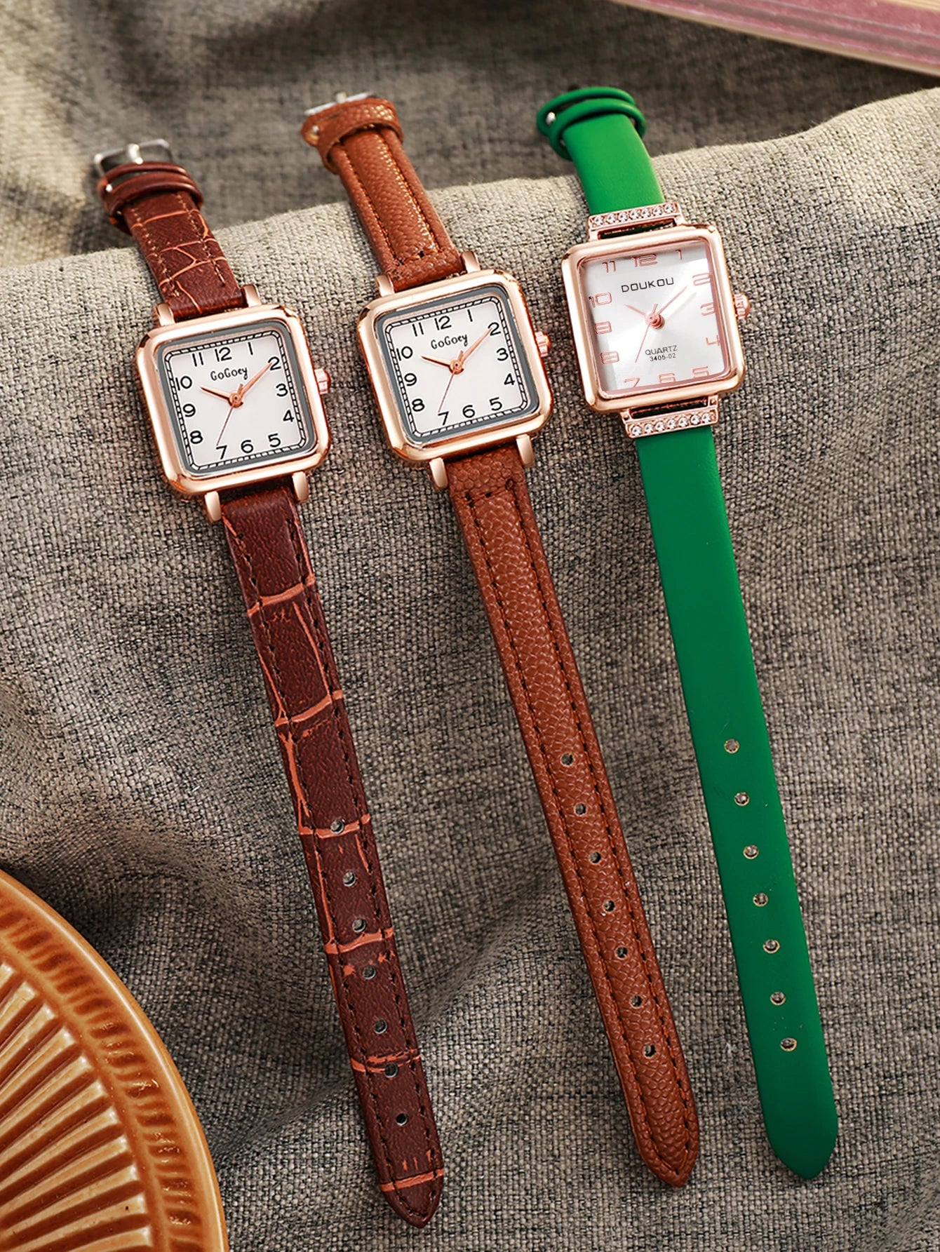 Orologio Donna Quarzo Elegante Moda Quadrante Piccolo Quadrato Similpelle