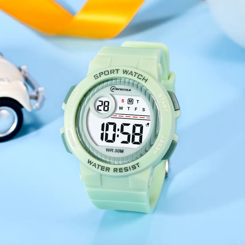 Orologio Sportivo Bambini Digitale In Gomma Con LED Sveglia Resistente All'Acqua