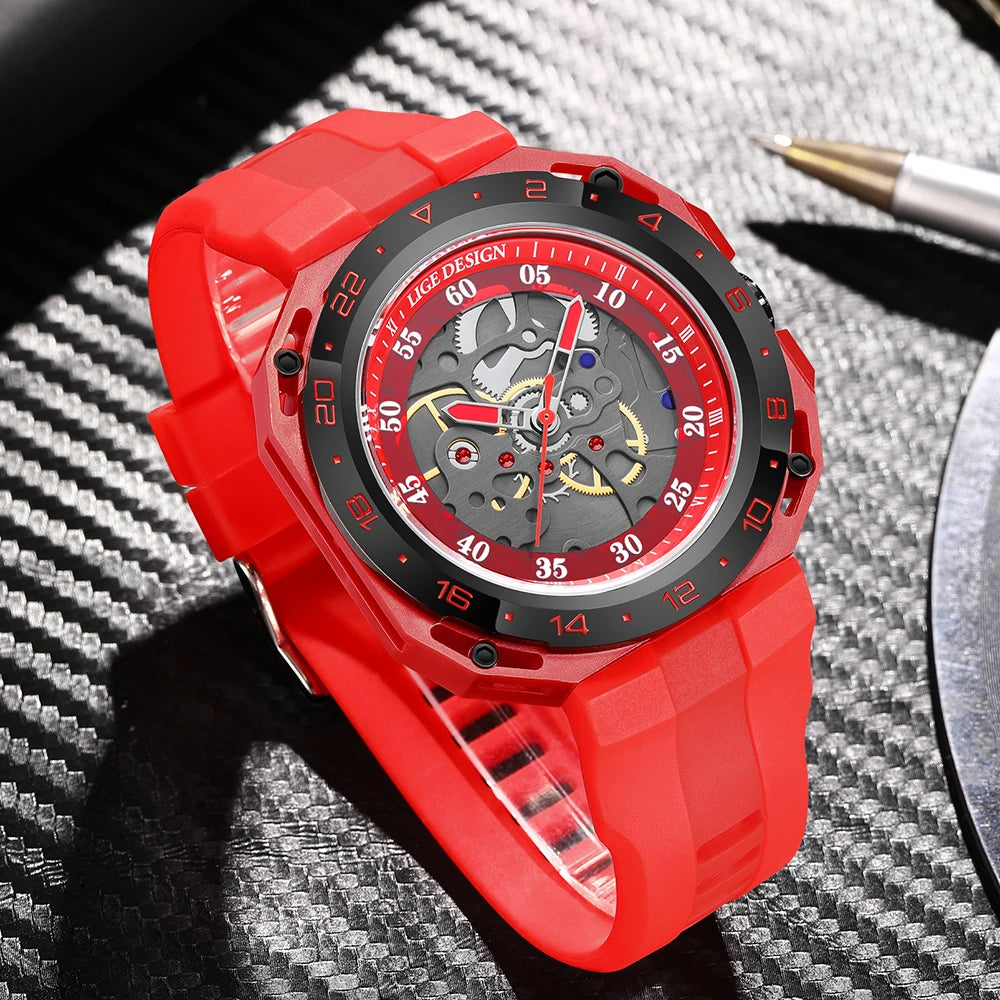 Orologio Uomo Al Quarzo Cinturino In Silicone Moda Casual Lancette Luminose