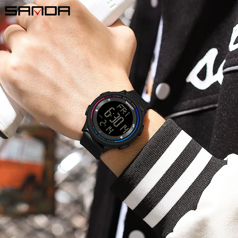Orologio Digitale Uomo Donna SANDA – Sportivo LED Contapassi Impermeabile Cinturino in Gomma