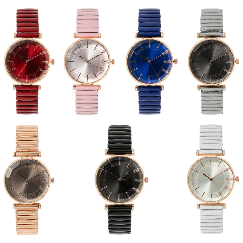 Orologio Donna Quarzo Cinturino Elastico Acciaio Elegante