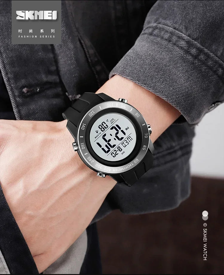 Orologio Digitale Uomo LED – Sportivo Impermeabile Cinturino Silicone Quadrante 50 mm