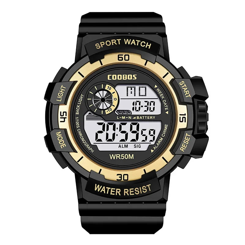 Orologio Digitale Uomo Sportivo Display LED Cinturino Silicone Quadrante 56 mm