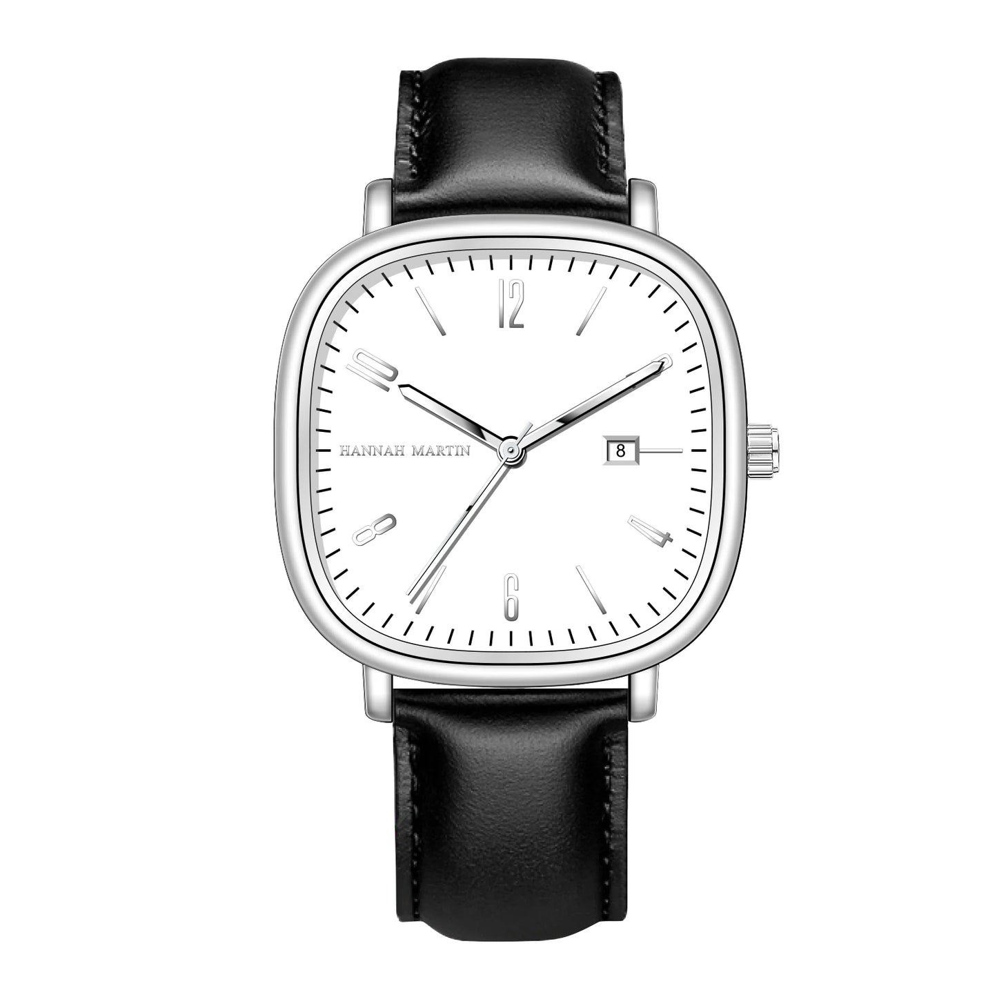 Orologio Uomo Quarzo Elegante Quadrante Quadrato 40mm Similpelle