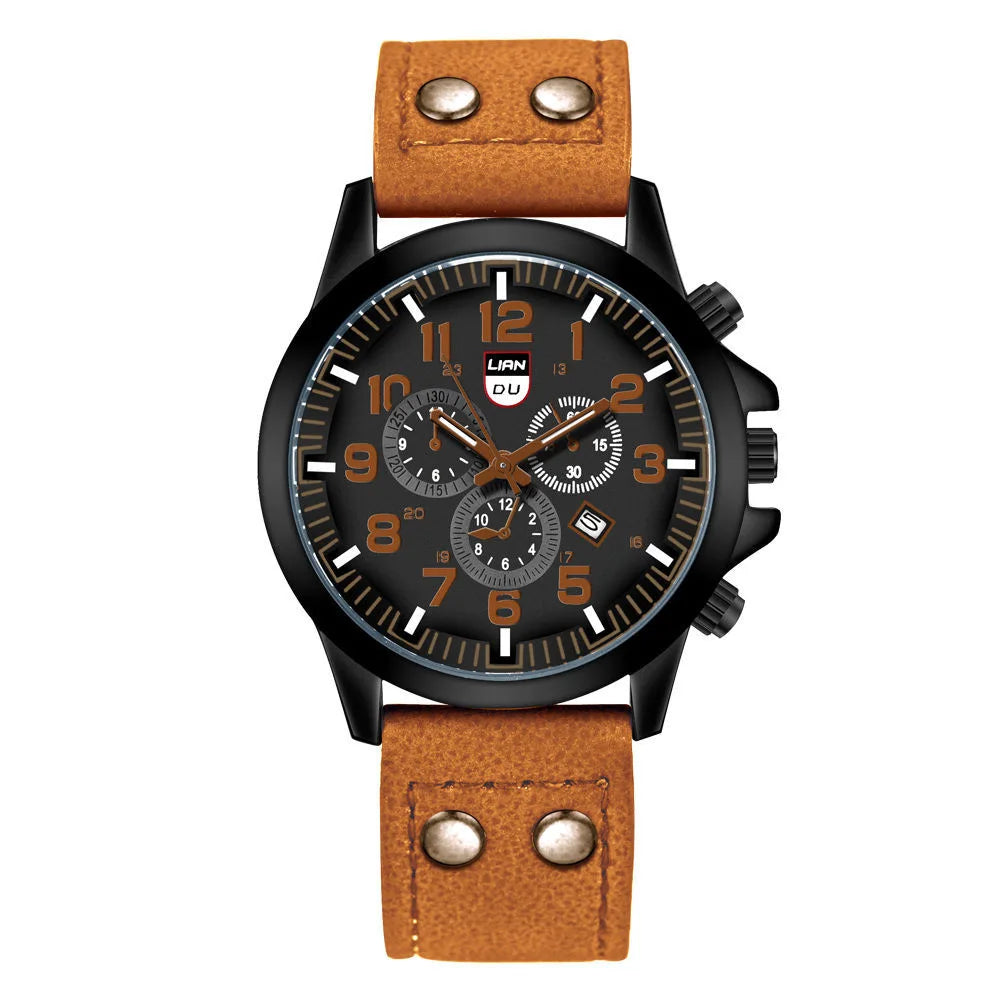 Orologio Uomo Quarzo Data Similpelle 42mm