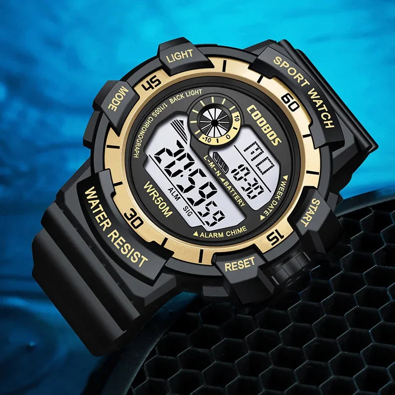 Orologio Digitale Uomo Sportivo Display LED Cinturino Silicone Quadrante 56 mm