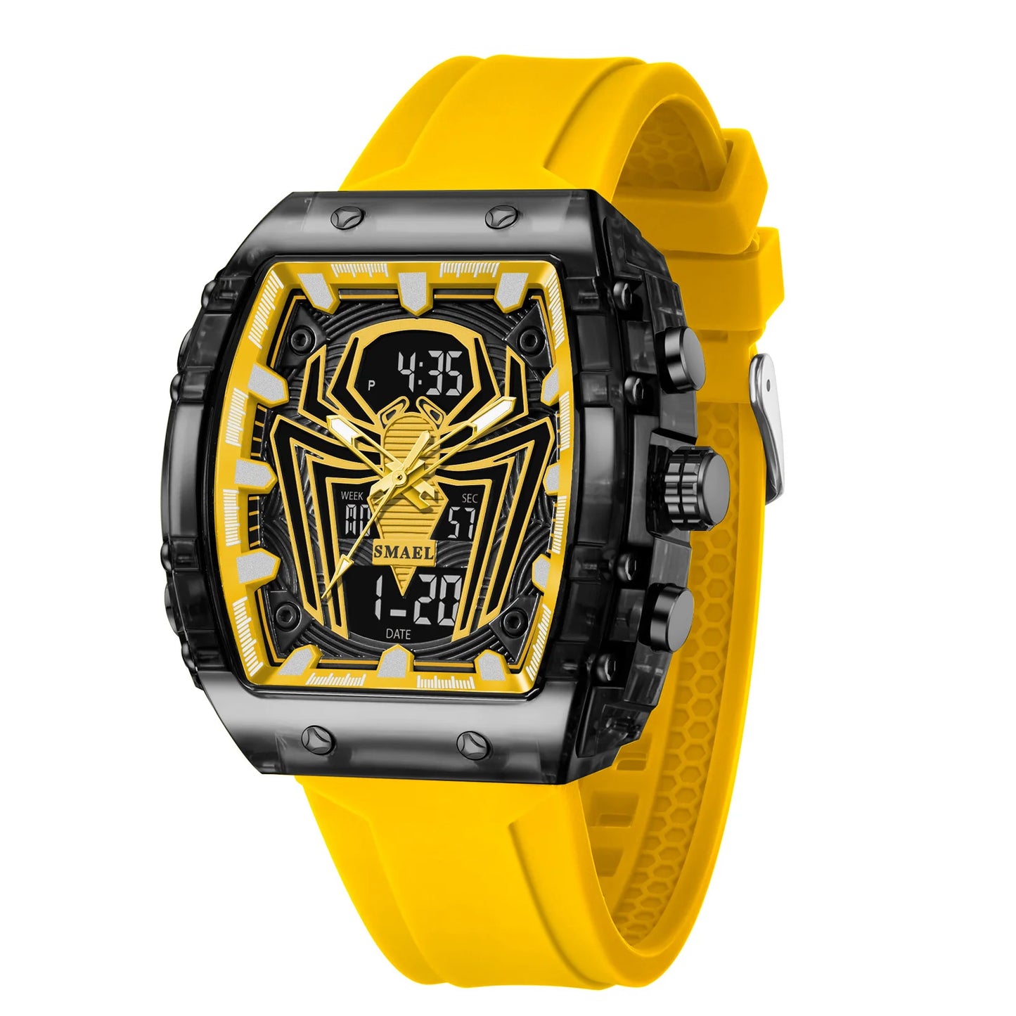 Orologio Digitale Uomo Sportivo LED Cronografo Doppio Display