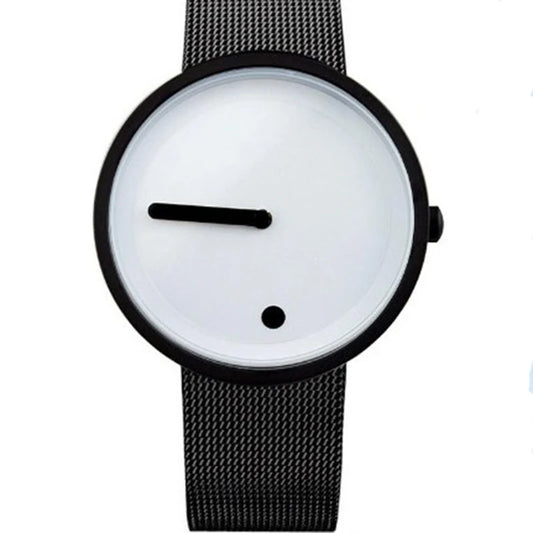 Orologio al Quarzo Uomo Donna Stile Semplice Similpelle o Maglia Acciaio