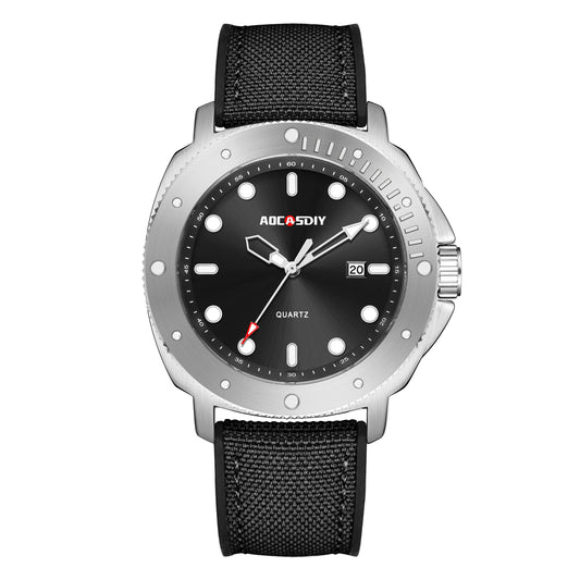 Orologio Da Uomo Moda Quarzo Con Data Lancette Luminose Cinturino Nylon