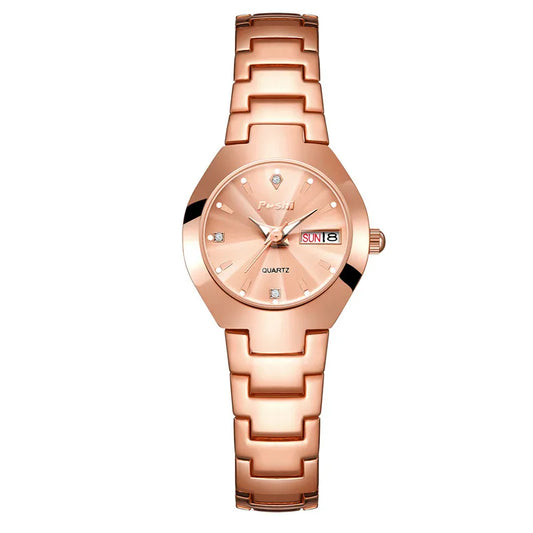 Orologio Donna con Data Elegante Cinturino Acciaio al Quarzo