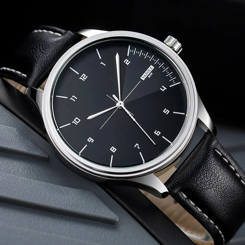 Orologio Uomo Minimalista Quarzo Cinturino Similpelle Elegante Quadrante 43 mm