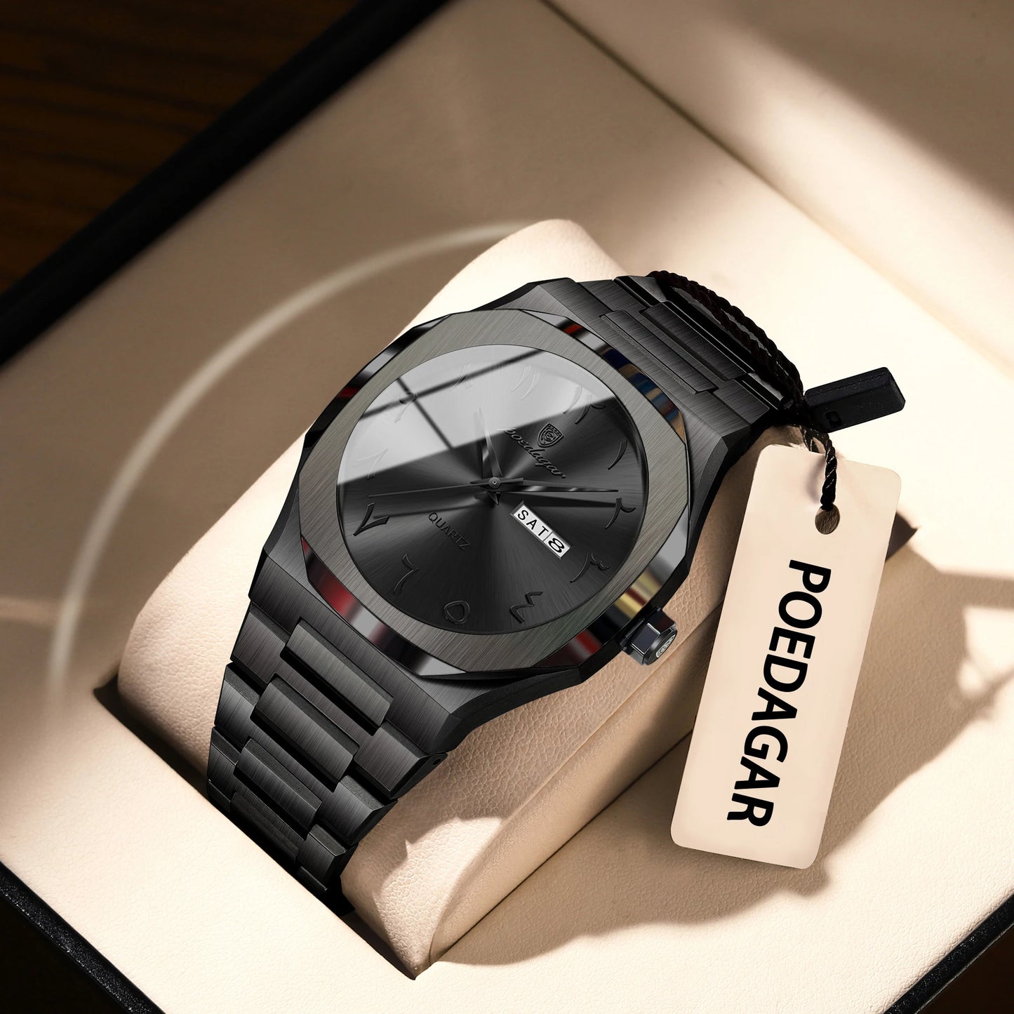 Orologio Uomo Cinturino e Cassa Acciaio Quarzo con Data Elegante Moda Casual