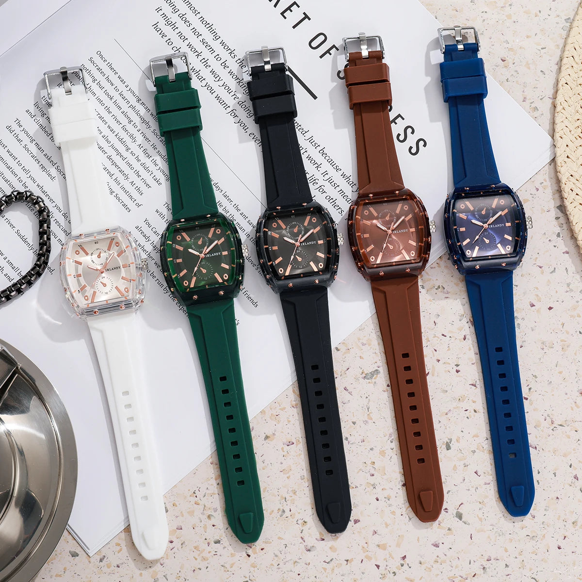 Orologio Donna Quarzo Analogico Moda Casual Elegante Cinturino Silicone Cassa Lega