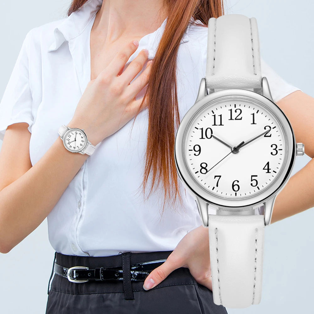 Orologio Donna Quarzo Elegante Similpelle Design Semplice e alla Moda