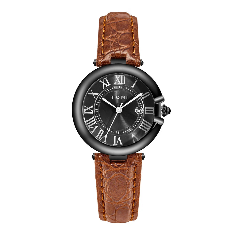 Orologio Donna Elegante Quarzo 34mm Cinturino Similpelle
