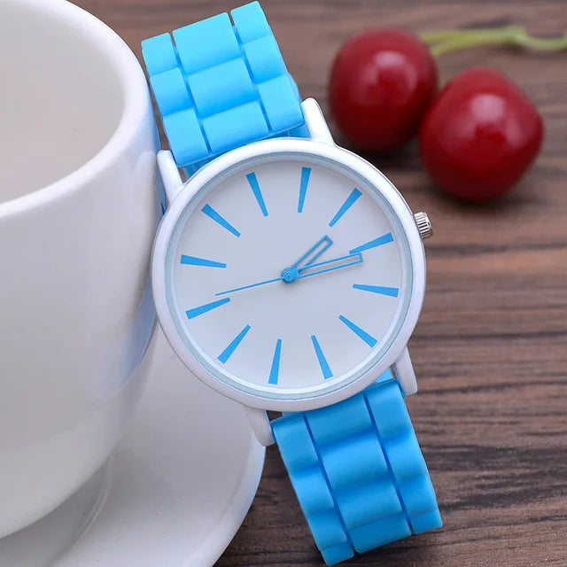 Orologio Donna al Quarzo Moda Casual con Cinturino in Silicone Elegante Leggero