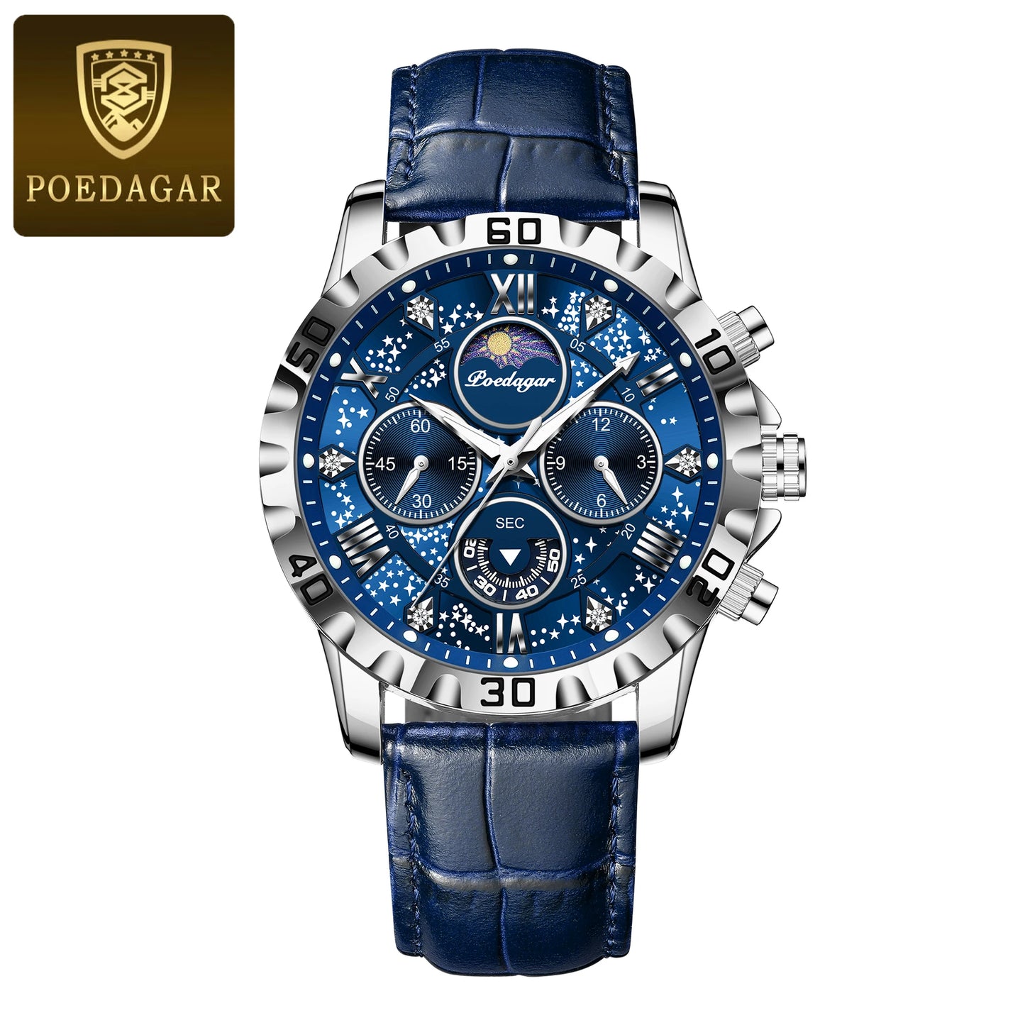 Orologio Uomo Sportivo Quarzo Cronografo Similpelle