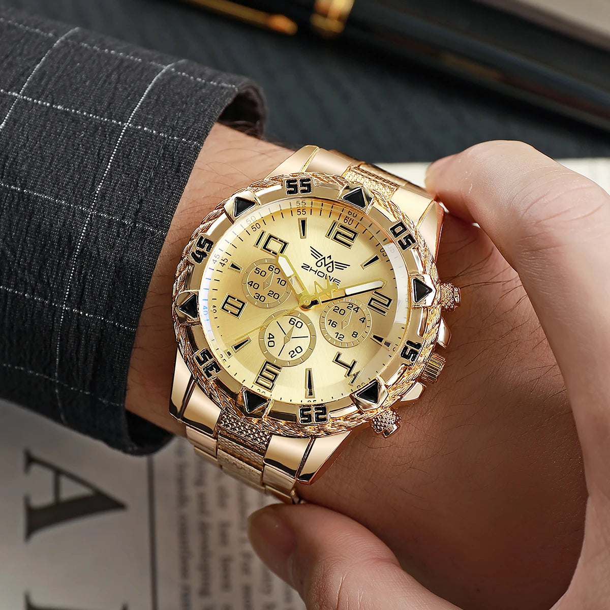 Orologio Uomo Quarzo Cassa Lega – Cinturino Metallo Moda Casual