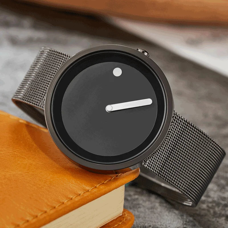 Orologio al Quarzo Uomo Donna Stile Semplice Similpelle o Maglia Acciaio