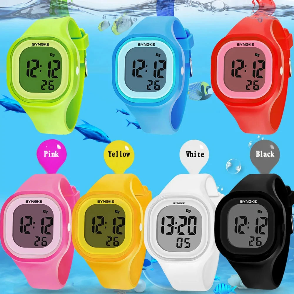 Orologio Digitale Donna in Silicone Sportivo Sveglia Cronometro LED