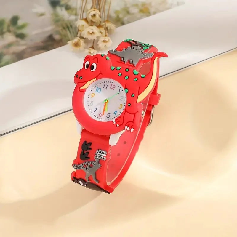 Orologio Bambini Quarzo Cartoni 3D Dinosauro Cinturino Silicone