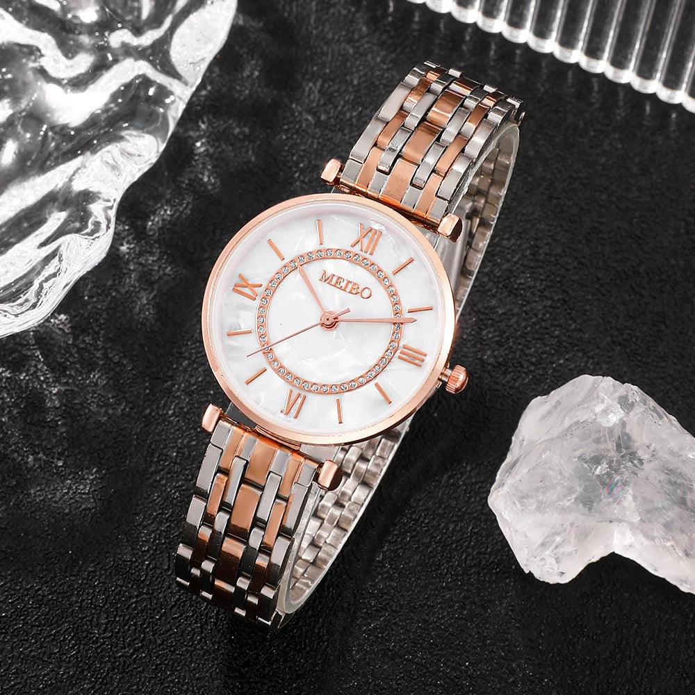 Orologio Da Donna Elegante In Acciaio Al Quarzo Moda Casual Quadrante 31mm