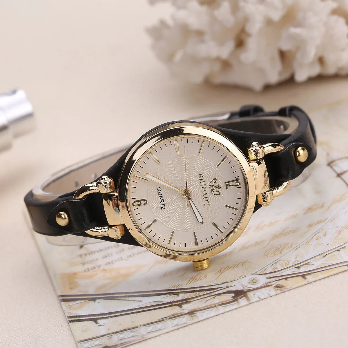 Orologio Al Quarzo Da Donna Moda Elegante Con Cinturino In Similpelle Quadrante 32mm Casual