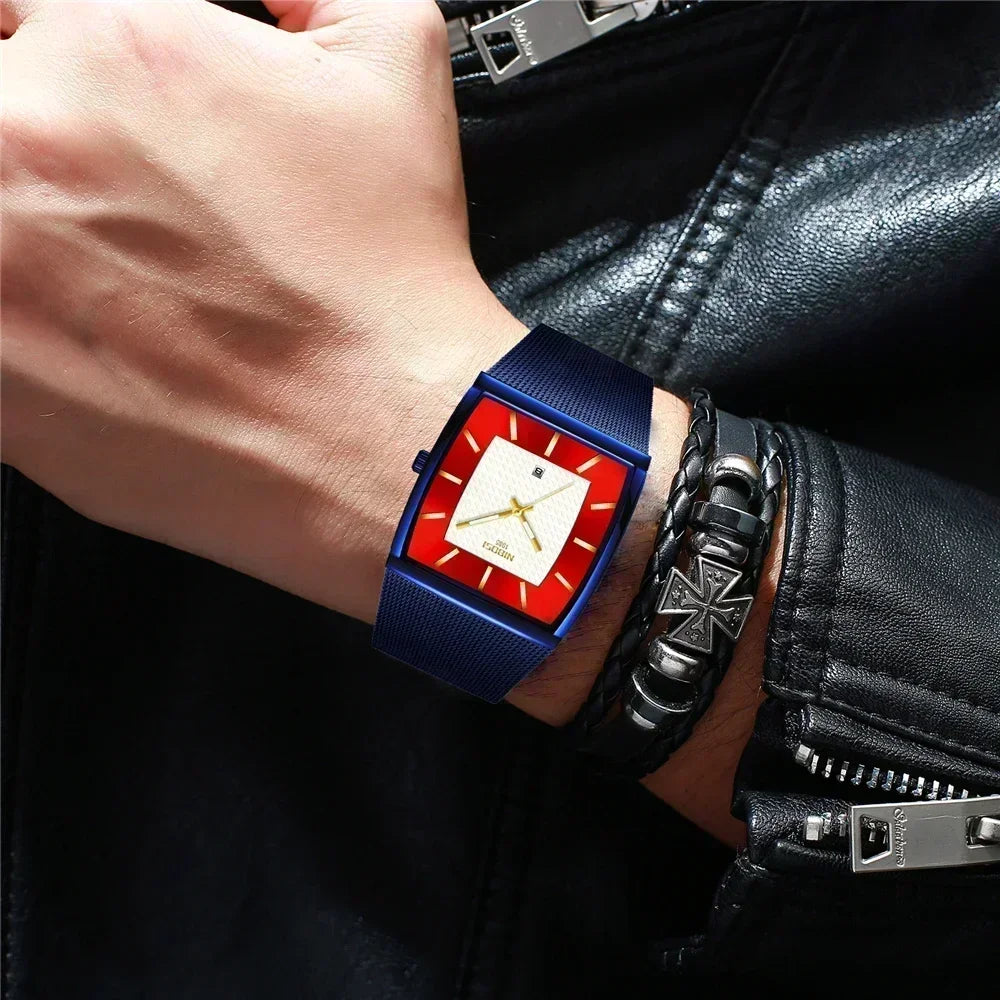 Orologio Uomo Quarzo Elegante Acciaio Con Data