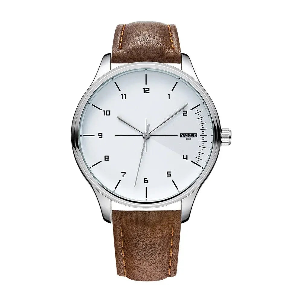 Orologio Uomo Minimalista Quarzo Cinturino Similpelle Elegante Quadrante 43 mm