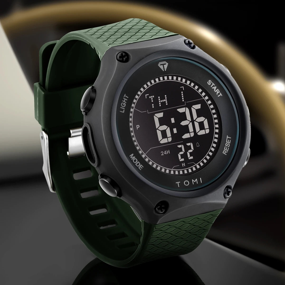 Orologio Uomo Digitale Sportivo Cinturino PU Quadrante Grande 50mm Moda Casual