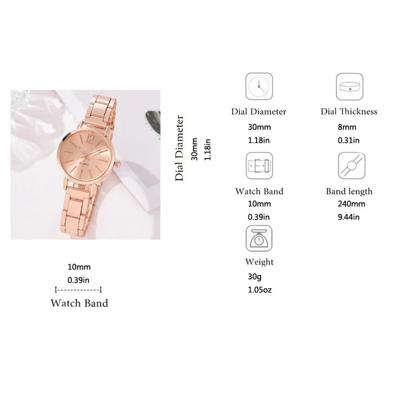 Orologio Donna Elegante Quarzo – Cinturino Acciaio Inossidabile Quadrante 30 mm
