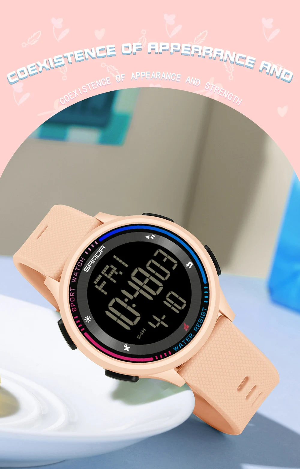 Orologio Digitale Uomo Donna SANDA – Sportivo LED Contapassi Impermeabile Cinturino in Gomma