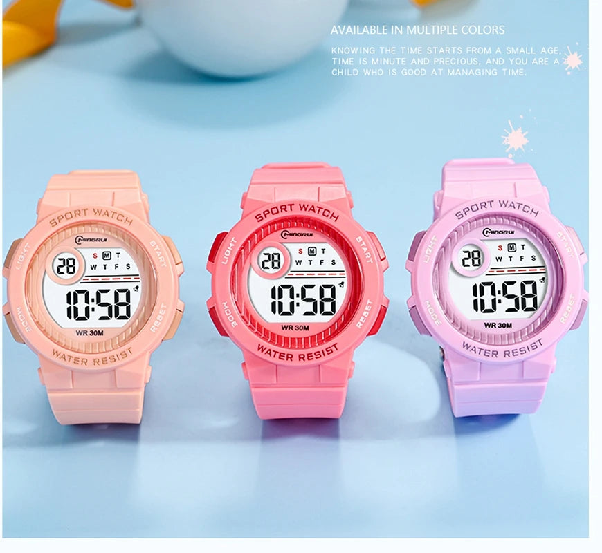 Orologio Sportivo Bambini Digitale In Gomma Con LED Sveglia Resistente All'Acqua