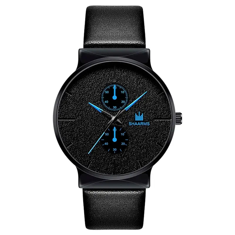 Orologio Uomo Moda al Quarzo con Cinturino Similpelle Elegante con Bracciale
