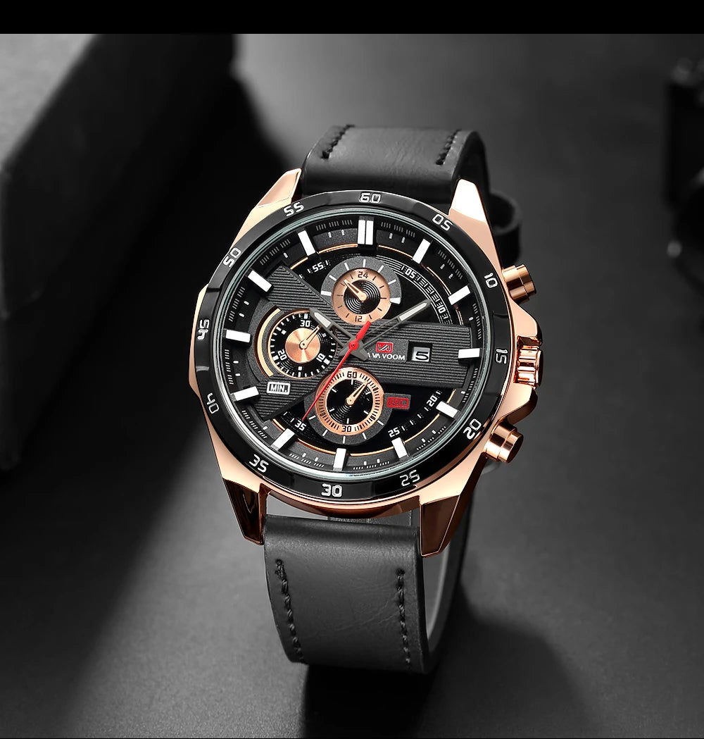 Orologio Uomo 46mm Quarzo - Cinturino SimilPelle o Acciaio, Elegante e Sportivo