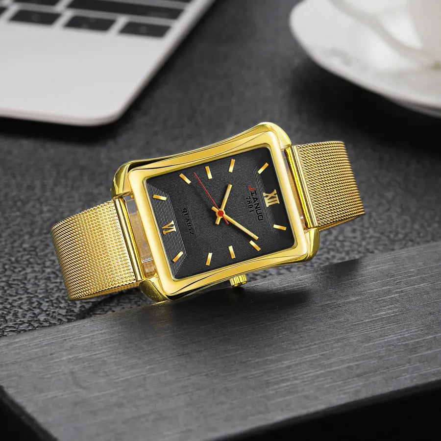 Orologio Uomo Elegante Quarzo Cinturino Maglia Acciaio