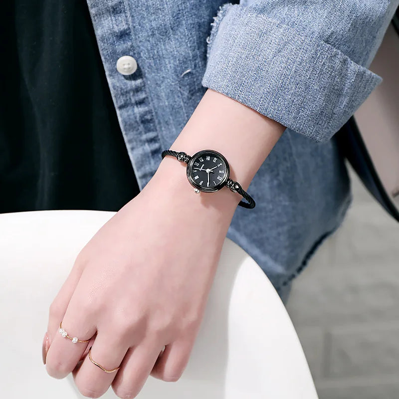 Orologio Donna Elegante Quarzo Bracciale Sottile in Lega Moda