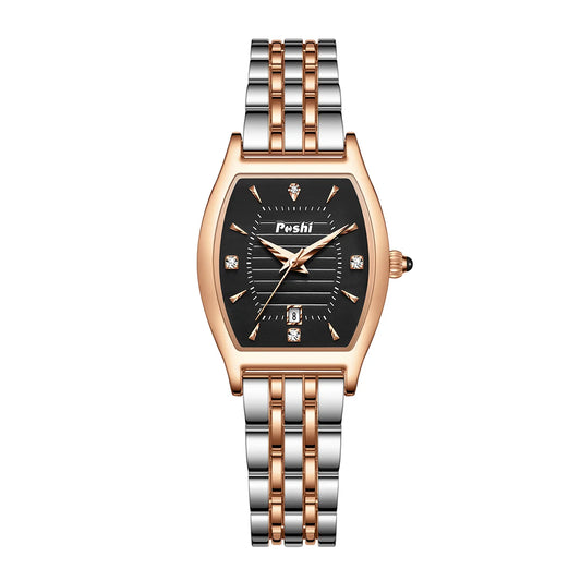 Orologio Donna Elegante al Quarzo con Data Cinturino in Lega Moda Casual