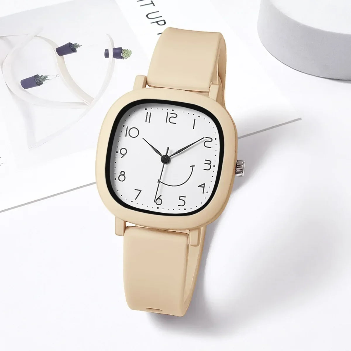 Orologio Donna Quarzo – Cinturino Silicone Quadrante Quadrato Moda Casual