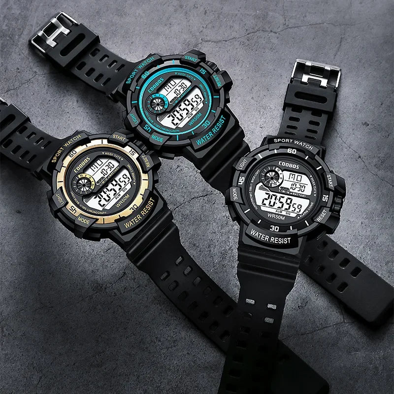 Orologio Digitale Uomo Sportivo Display LED Cinturino Silicone Quadrante 56 mm