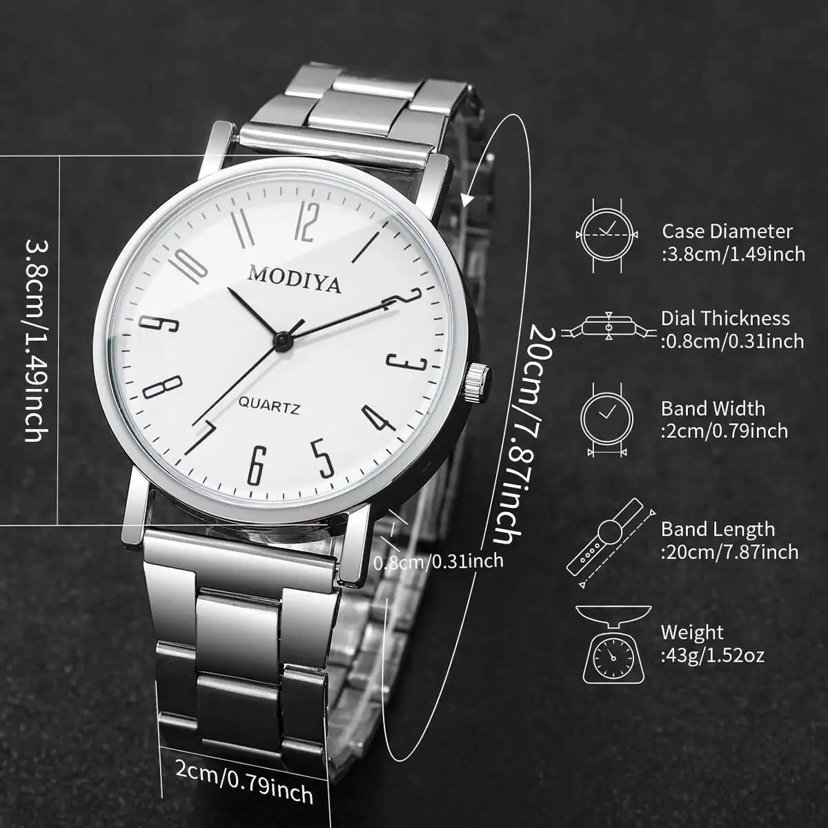 Orologio Uomo Elegante in Lega leggera Stile Moda Casual Quarzo
