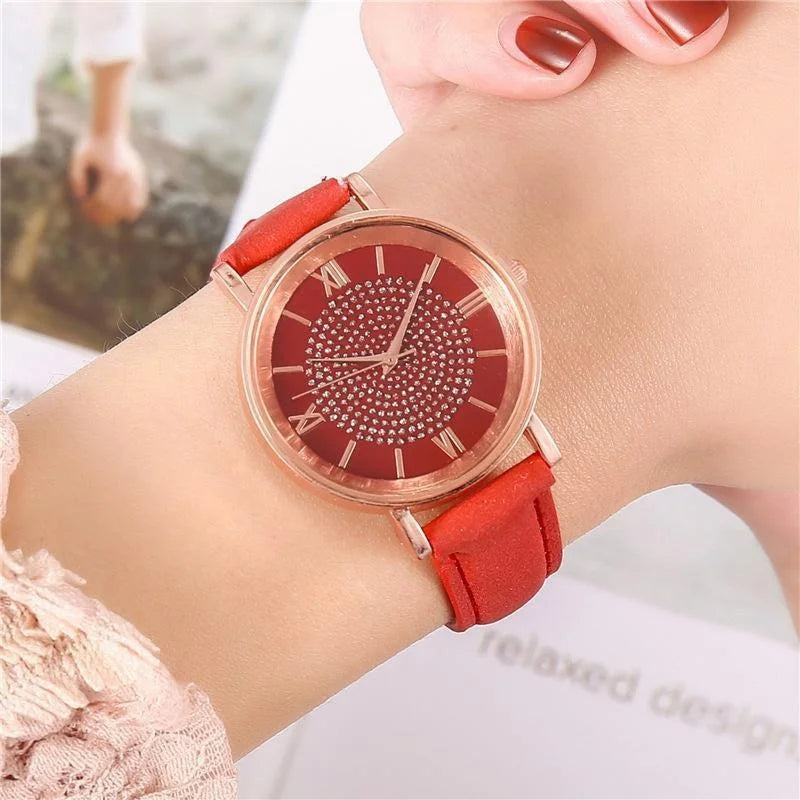 Orologio Donna al Quarzo Moda e Casual con Cinturino in Similpelle Elegante