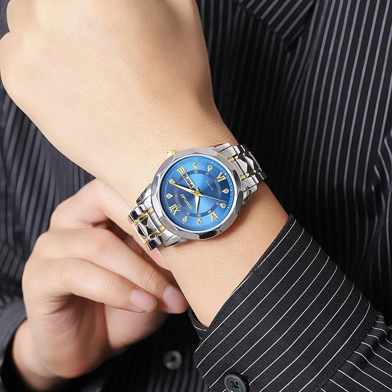 Orologio Uomo Moda e Casual al Quarzo con Data Cinturino in Lega
