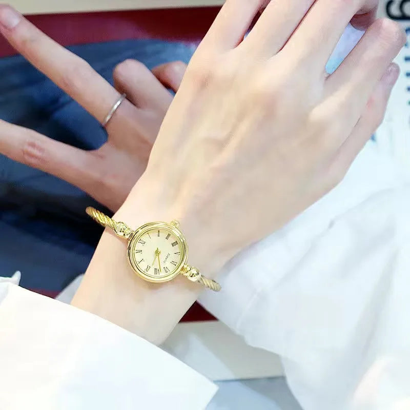 Orologio Donna Elegante Quarzo Bracciale Sottile in Lega Moda