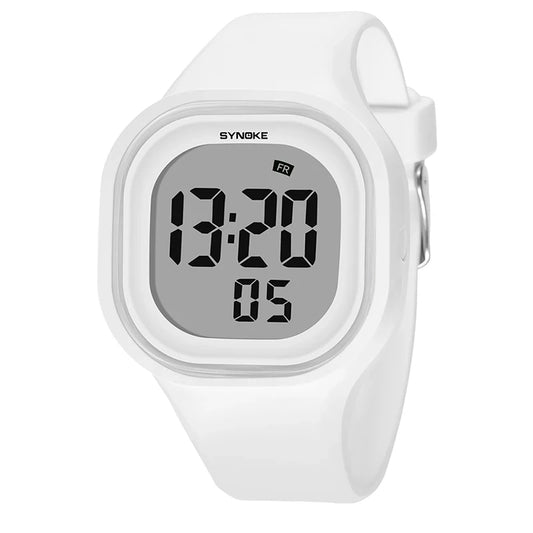 Orologio Digitale Donna in Silicone Sportivo Sveglia Cronometro LED