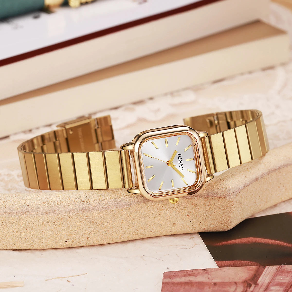 Orologio Donna Quarzo Elegante Cinturino Lega Quadrante 25mm Moda Casual