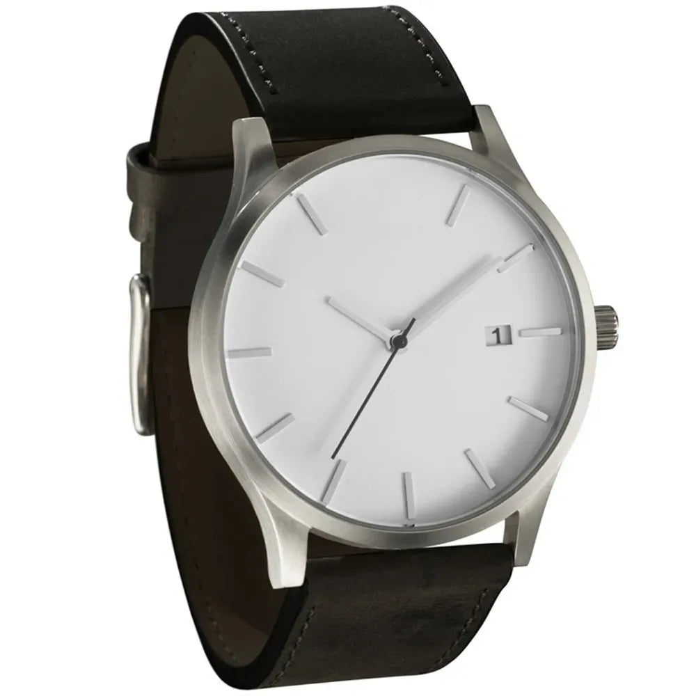 Orologio Uomo Al Quarzo Con Data Cinturino In Similpelle Casual Elegante Moda